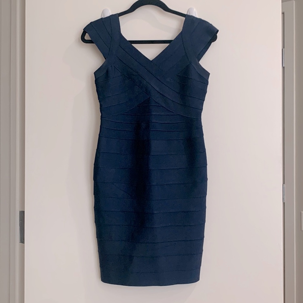 Navy blue bodycon bandage dress